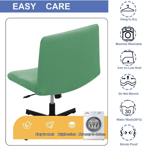 Ouxeer Armless Criss Cross Office Desk Chair Cover, Elastic Criss Cross Office Desk Slipcovers, Accent Mid Back Wide