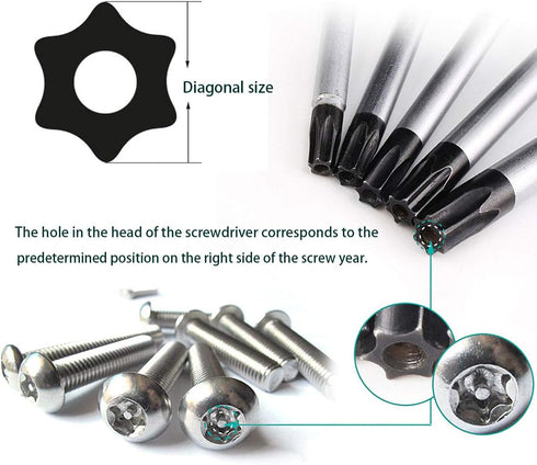 Buspoll Torx Screwdriver Set - T6 T8 T9 T10 Star Screwdrivers for Mobile Phone/Mac Repair