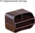 YAPISHI 360 Degree Spinning Leather Remote Control Holder, Desk Caddy/Box, Coffee Table Organizer for Media, Calculator