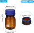 PATIKIL 3 Pack Reagent Media Storage Bottles, 100ml Borosilicate Glass Graduated Round Bottles with GL32 Blue Screw Cap for Lab Water Reagent Liquids, Amber by PATIKIL