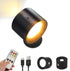 LED Wall Sconce, 360 Cordless Wall Light, Remote Control Touch Dimming Wall