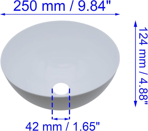 HAJXZH 1 250 mm 9.84") PCS Bowl Lamp Shade White Plastic Torchiere Lamp Cover Replacement for Floor Lamps (Diameter: /