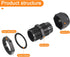 MECCANIXITY 50 Pcs Cable Gland Kit, PG7 PG9 PG11 PG13.5 PG16 PG19 Adjustable Waterproof Tight Conduit Connector