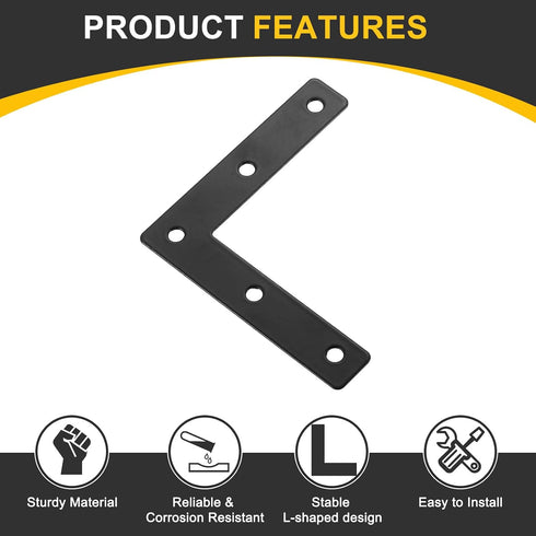 10Pcs 3.15"x3.15" (80x80mm, uxcell L-Shaped Brackets Corner Brace, Corner Bracket Shelf Bracket Right Angle Brackets