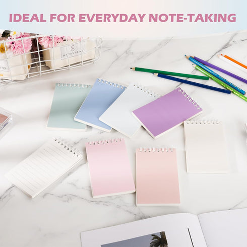 Ddaowanx Small Notebooks, 3x5 Pocket Spiral Notepads, Lined Pages, Mini Notebook for Work or School, 8 Delight Colors