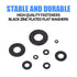 Glarks 410Pcs Metric Flat Washers Assortment Set - M2 M2.5 M3 M4 M5 M6 M8 M10, Black Zinc Plated Alloy
