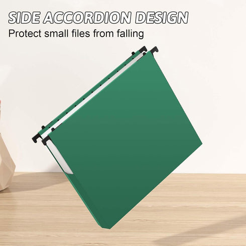 Plastic Hanging File Folders, Expandable Extra Capacity Hanging File Folder, 12 Pack Heavy Duty Folders (Colorful)