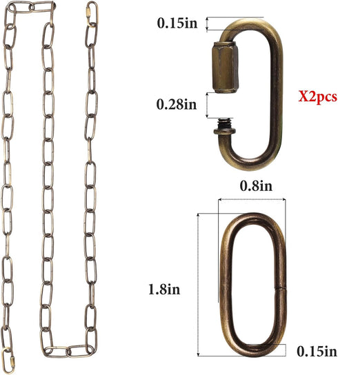 6/10/15 10FT) Chandelier Chain Feet SANGLE SOPFFY Light Fixture Chain for Chandelier or Swag Light Fixtures (Bronze