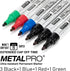 ZEYAR Permanent Markers, Bullet Tip, Aluminum Barrel, Waterproof, Quick Dry, 3 Black, 1 Blue, 1 Green, 1 Red