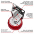 4 Pack Caster Wheels Swivel Plate on Red Polyurethane Wheels, 2 inch No Brake