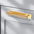 2 Pack 5 Inch Gold Barrel Knurled Cabinet Handles, Self-Adhesive Aluminum Pulls for Drawer Sliding Door
