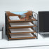 LUCYCAZ File Organizer for Desk, 4 Tier Wood Desk Organizer for Hanging File Folders, Desktop File Organizer for Office