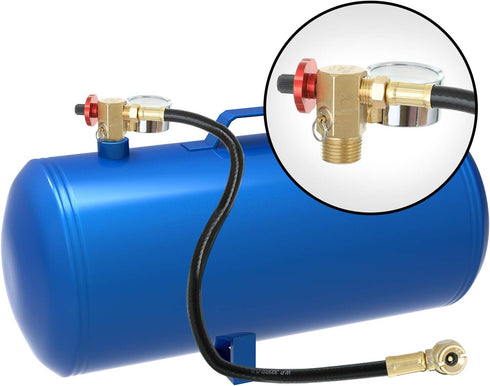 Hromee Air Tank Repair Kit with Safety Valve, Pressure Gauge & 4 Feet Hose Assembly for Portable Carry Tank