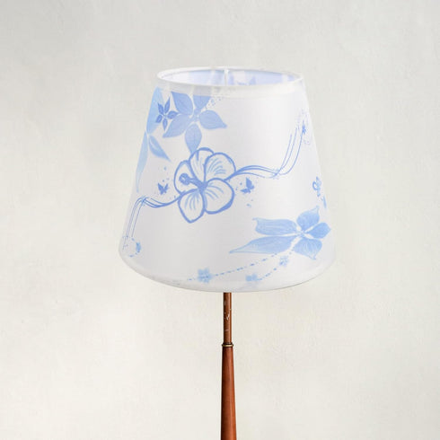 Vintage-Style Small Pleated Blue Fabric Lamp Shade for Table & Floor Lamps