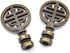 8-Inch [2set Antique Lamp Shade Harp Holder Fitter with Oriental Happiness Symbol Lamp Finial and Saddle Base for Table