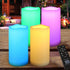 4-Pack Multicolor 3x6 Outdoor LED Pillar Candles with Timer and Remote -