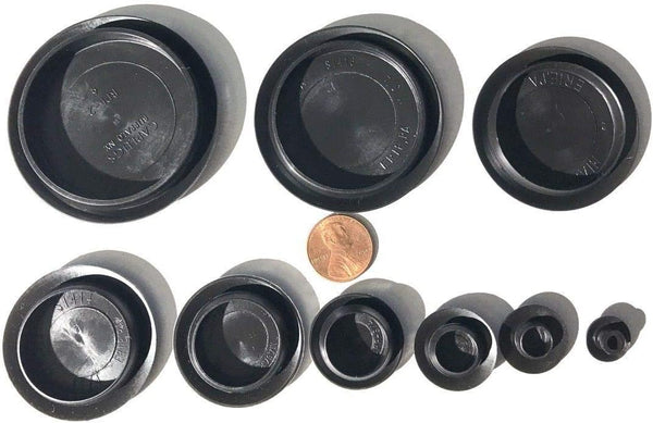 90 Piece Flush Mount Black Hole Plug Assortment for Auto Body and Sheet Metal