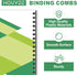 HOUYEE 100 Pack 3/8 Inch Plastic Binding Comb, 19 Ring, Black Comb Binding Spines for Letter Size Paper