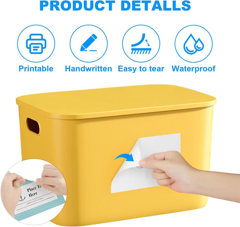 MaxGear 4x6 inch Removable Labels 100 Pcs, Water/Oil/Tear Resistants No Residue for Home Packing Box and Storage Bins, Matte White Paper Sheets, Permanent Strong Adhesive, Dries Quickly by MaxGear