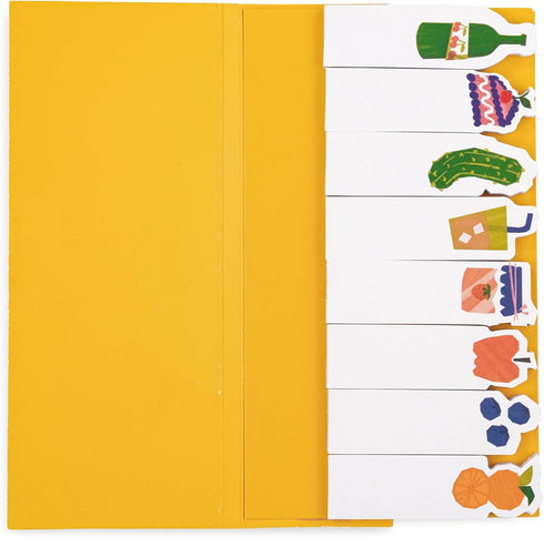 ban.do Food Theme Sticky Tab Notes, Novelty Page Flags for Annotating, Picnic Set