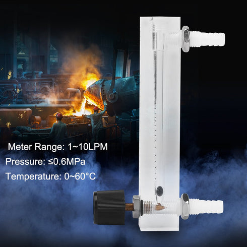 LZQ-7 Flowmeter with Control Valve 1-10LPM for Unidirectional Gas/Oxygen/Air Measure, 8mm Barbs