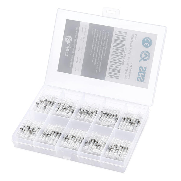 Kuject 300PCS White Waterproof Self Solder Heat Shrink Butt Connector Solder Sleeve Electrical Butt Splice for