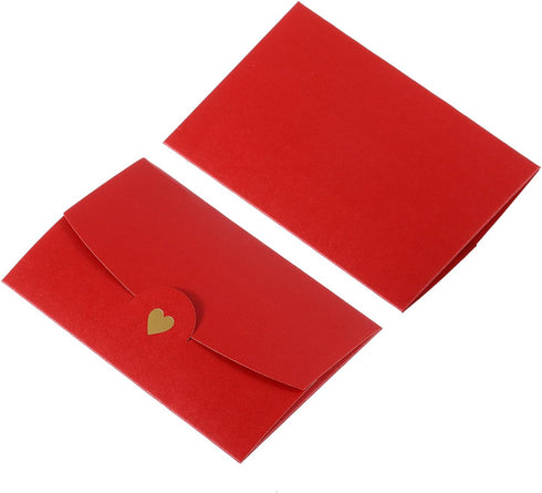 YOKIVE 12pcs Gift Card Envelopes - 10x7cm Mini Envelopes for Thank You Cards, Graduation Greeting, Wedding Birthday, Red