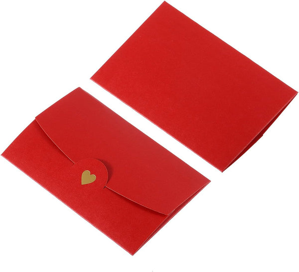 YOKIVE 12pcs Gift Card Envelopes - 10x7cm Mini Envelopes for Thank You Cards, Graduation Greeting, Wedding Birthday, Red