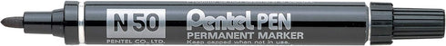 Pentel N50 Permanent Marker, Bullet Tip, 1.5-2mm Line, Black, Pack of 12