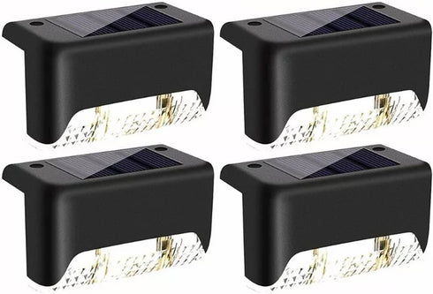 Solar Lights for Outside, 4 Pack Waterproof Solar Deck Lights for Fence, Patio, Garden, Pathway Lighting
