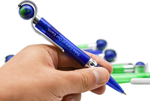 Maydahui 30 Pcs Cute Earth Pens, Retractable Globe Spins Pens for Student Office and School Supplies