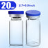 20ml Sealed Empty Vials for Injection, Transparent Glass Vials with Self-Healing Injection Port, 10pcs