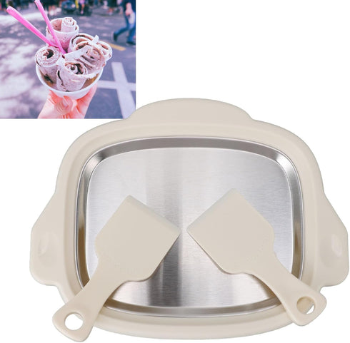 Depisuta 2 Frozen Instant Ice Cream Maker, Rolled Ice Cream Maker with Shovels, Stainless Steel Ice Cream Roll Machine