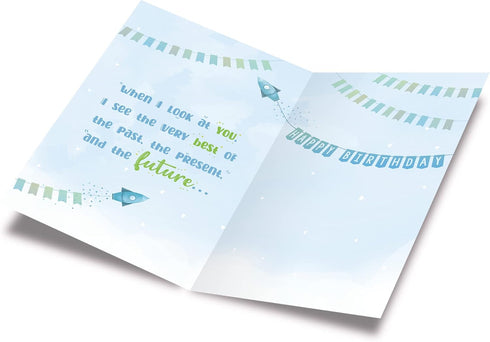 Prime Greetings Great Grandson Birthday Card, Eco-Friendly, Thick Card Stock with Premium Envelope 5in x 7.75in