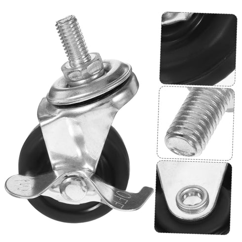 4Pcs Caster Wheels with Brakes Threaded Stem Swivel Cart Wheels for Home and Salon Use Easy to Install Replacement