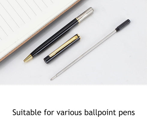 HeTaoCat Red Ink Refill Pack of 5, Replaceable Ballpoint Pen Refills, Medium Point Metal Refill (Red)