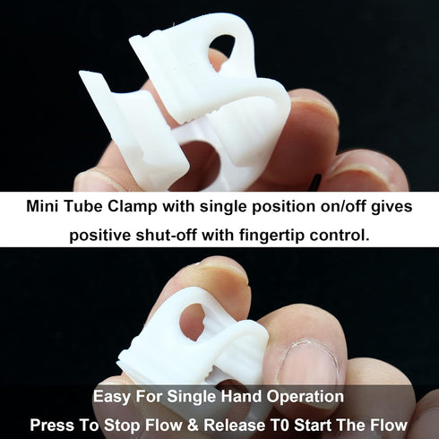 5Pcs Adjustable Plastic Tubing Clamps, 1/8"-1/4" Hose Clamp for Laboratory Pinch Valve