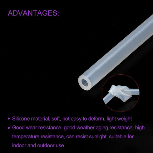 DMiotech 5 Feet Clear Silicone Tube, 1/8" ID 5/32" OD Industrial Tubing for Water & Air Pump