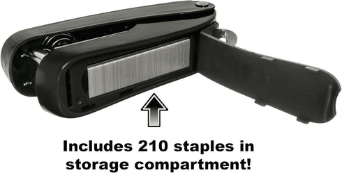 Praxxis Pro Aria-Plus Half-Strip Mini Stapler, Durable Compact Stapler for Office and Travel Use, Charcoal