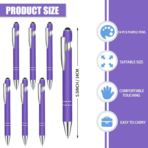 Lmisraely 24 2 1 1.0 mm Pcs Blue Ink Ballpoint Pen with Stylus Tip in Ballpoint Pen Blue Ink Metal Stylus Pen for Touch
