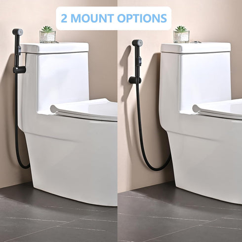 NESTLEAP Matte Black Handheld Bidet Sprayer for Toilet - Durable ABS Bathroom Jet for Feminine Hygiene, Baby Cloth