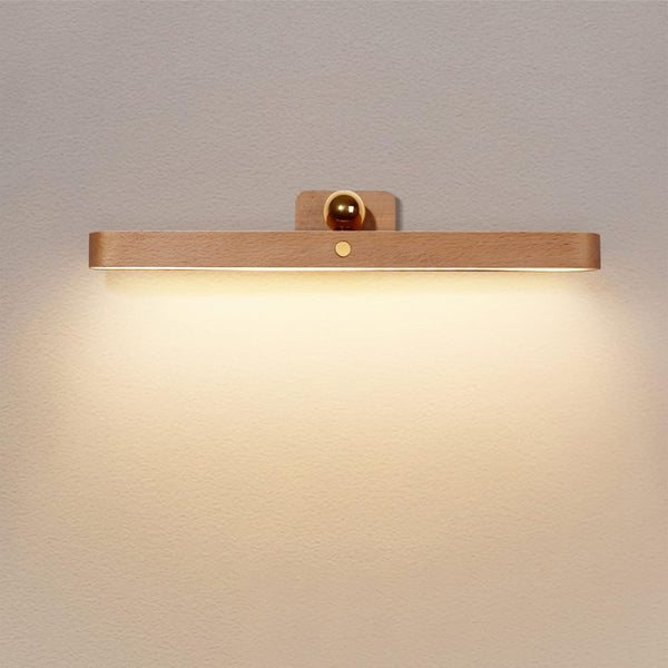 WDLT Wooden LED Battery Wall Light with Touch Switch Magnetic Cabinet Lamp 360Rotatable