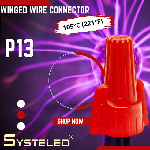 Red Winged Electrical Wire Bulk, 500 Pack Large Twist-on P13 Type Screw Terminals, 18-8 AWG 600V Connectors