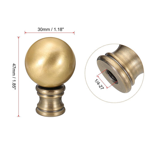 30mm 1/4-27 Inch PATIKIL Lamp Shade Finial, Lamp Finials Caps Knob with Removable Base Threaded Alloy Solid Lamp Finial