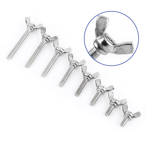 Hilitand Pack of 5PCS Wing Bolts Set, M5, 304 Stainless Steel Wing Butterfly Screws, Fasteners (M5 x 20mm)