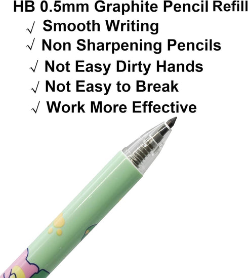 Maydahui 12Pcs Cute Dinosaur Eternal Pencils, Retractable Magic Pencils for Students, Teachers, Office Supplies