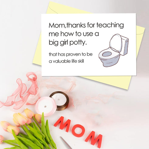 Arsagen Thank You Mom Card, Funny Mother's Day Card From Daughter, Sincerely Happy Birthday Day Card for Mom - Big Girl