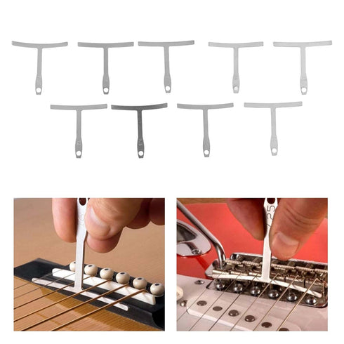 Luatoxry 9Pcs Set 7.25-20in Guitar Action Gauge, Guitar String Height Gauge, Universal Guitar Radius Gauge