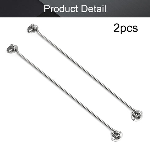 MroMax 2Pcs Cabin Hook and Eye Latch, 16" Stainless Steel Window Privacy Swivel Hooks with Mounting Screws