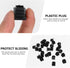 30pcs 15x15mm Black Square Plastic Furniture Leg Inserts End Caps Thickened Tube Plugs Chair Glide Protectors for Table